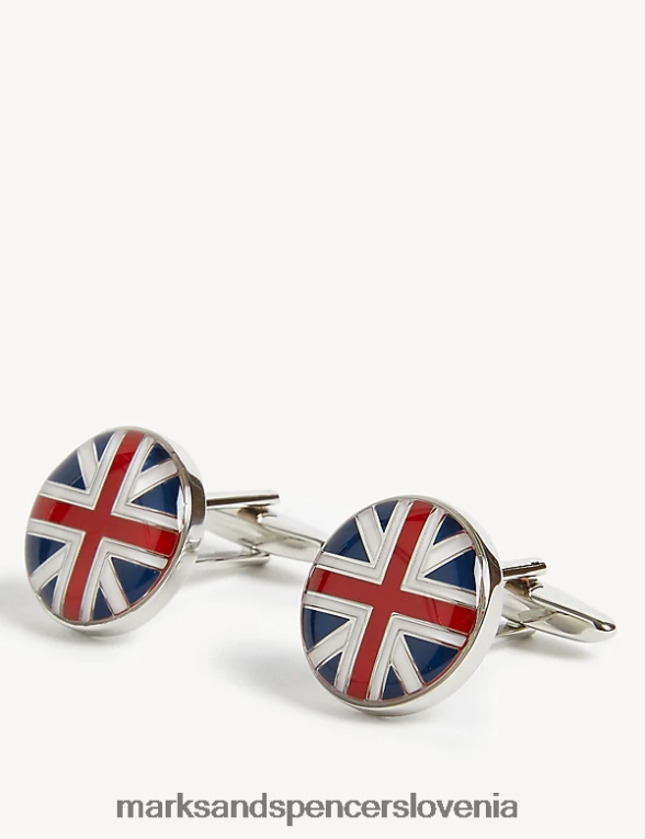 zapestni gumbi union jack srebrna mešanica Marks & Spencer dodatki moški 6T8F6X5142