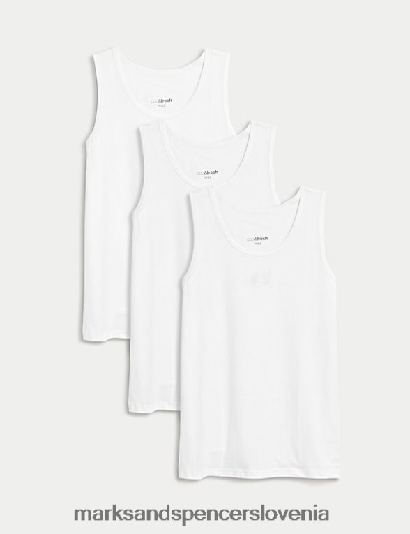 3pk cool & fresh brezrokavniki bela Marks & Spencer oblačila moški 6T8F6X5121