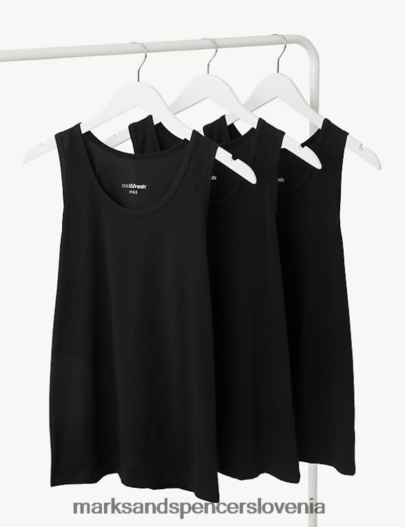3pk cool & fresh brezrokavniki Črna Marks & Spencer oblačila moški 6T8F6X4803