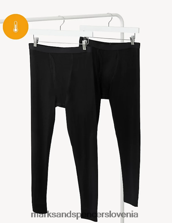 2pk heatgen light termalne dolge hlače Črna Marks & Spencer oblačila moški 6T8F6X5458
