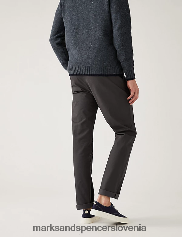 2pk regular fit raztegljivi chinos hlače mešanica oglja Marks & Spencer oblačila moški 6T8F6X5483