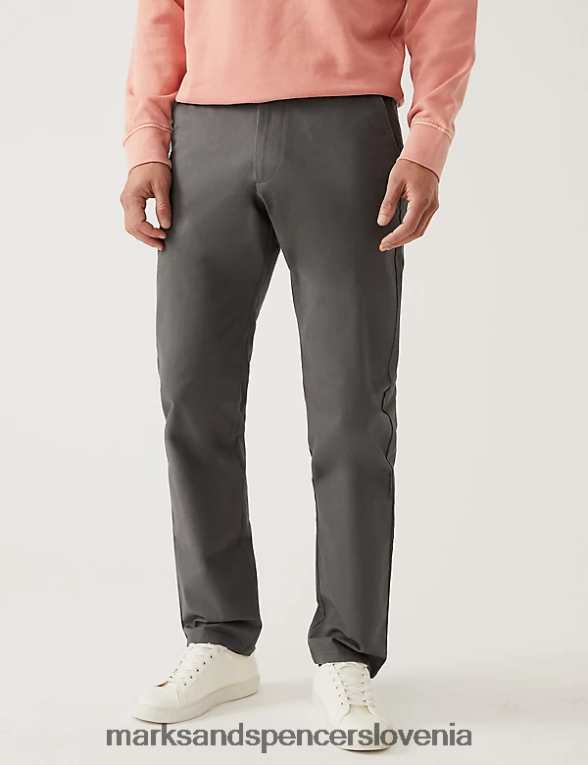 2pk regular fit raztegljivi chinos hlače črna/siva Marks & Spencer oblačila moški 6T8F6X5484