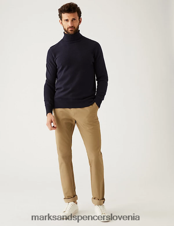 krajši raztegljivi chinos slim fit temen kamen Marks & Spencer oblačila moški 6T8F6X7445