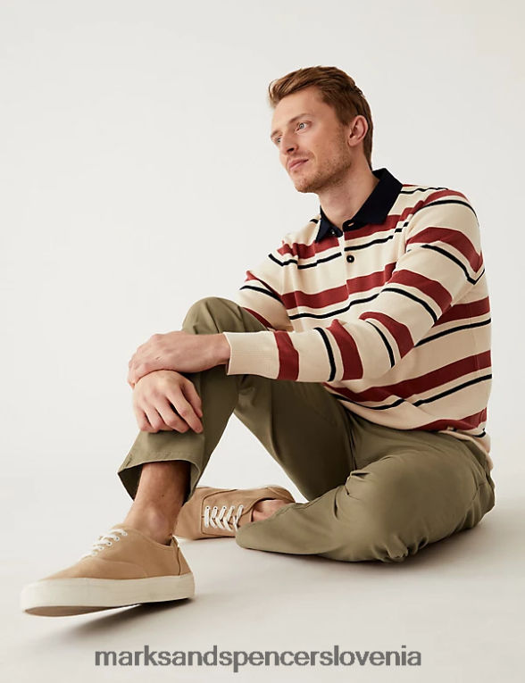 krajši raztegljivi chinosi regular fit temen kamen Marks & Spencer oblačila moški 6T8F6X7382