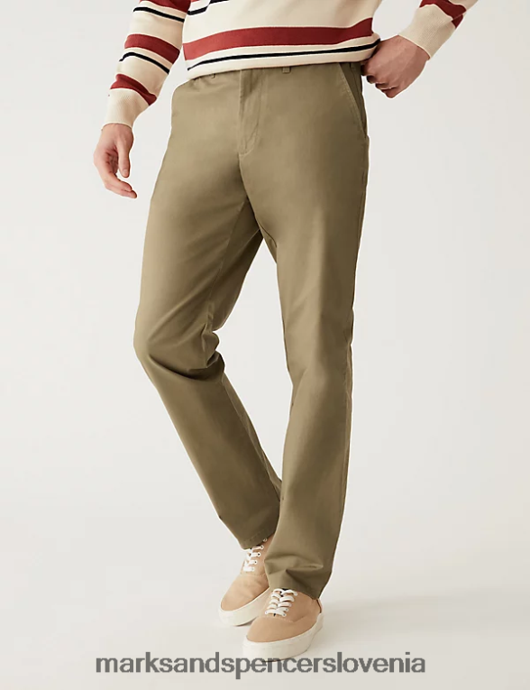 krajši raztegljivi chinosi regular fit temen kamen Marks & Spencer oblačila moški 6T8F6X7382