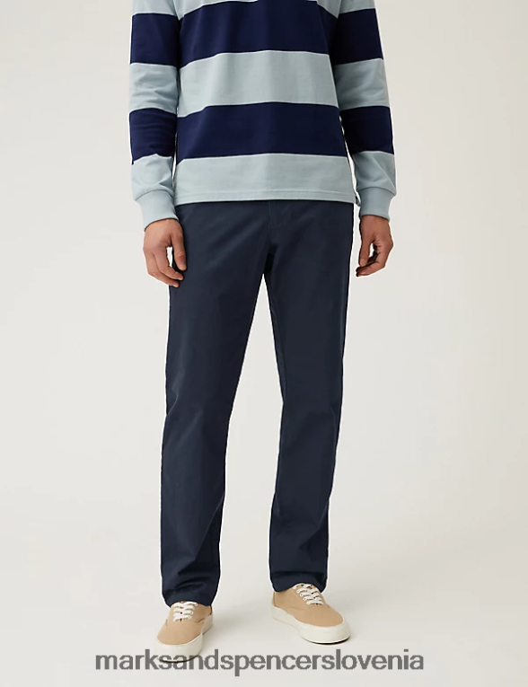 krajši raztegljivi chinosi regular fit temna mornarica Marks & Spencer oblačila moški 6T8F6X7052