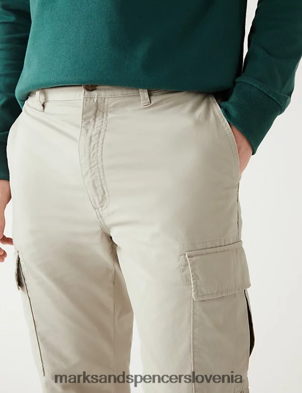 lahke cargo hlače ozkega kroja svetel kamen Marks & Spencer oblačila moški 6T8F6X6254