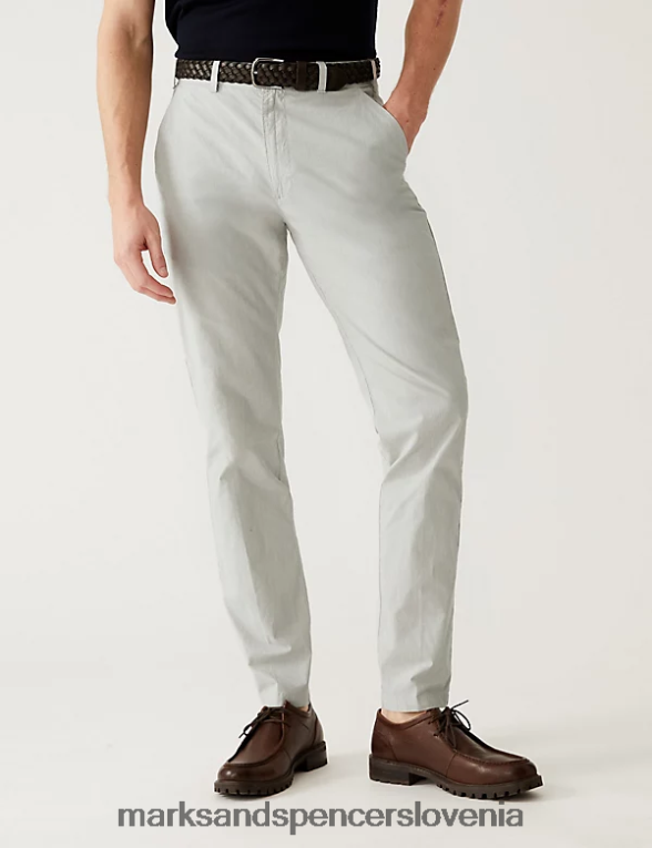 ožji chinos hlače s pasom naravno Marks & Spencer oblačila moški 6T8F6X5541