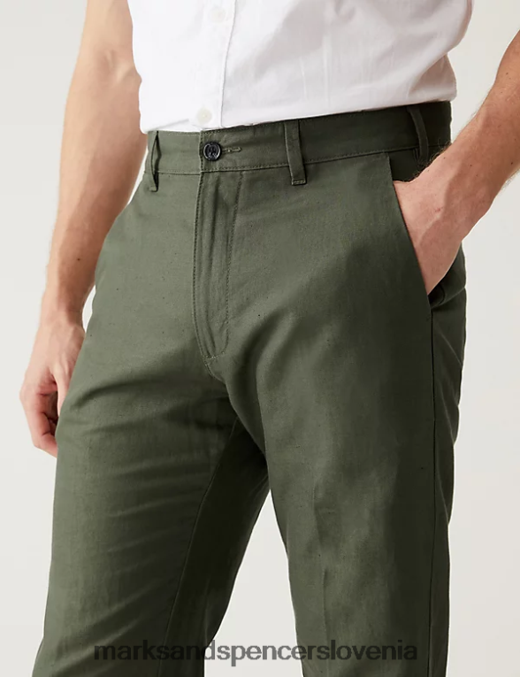običajne hlače iz mešanice lanu mah Marks & Spencer oblačila moški 6T8F6X5450