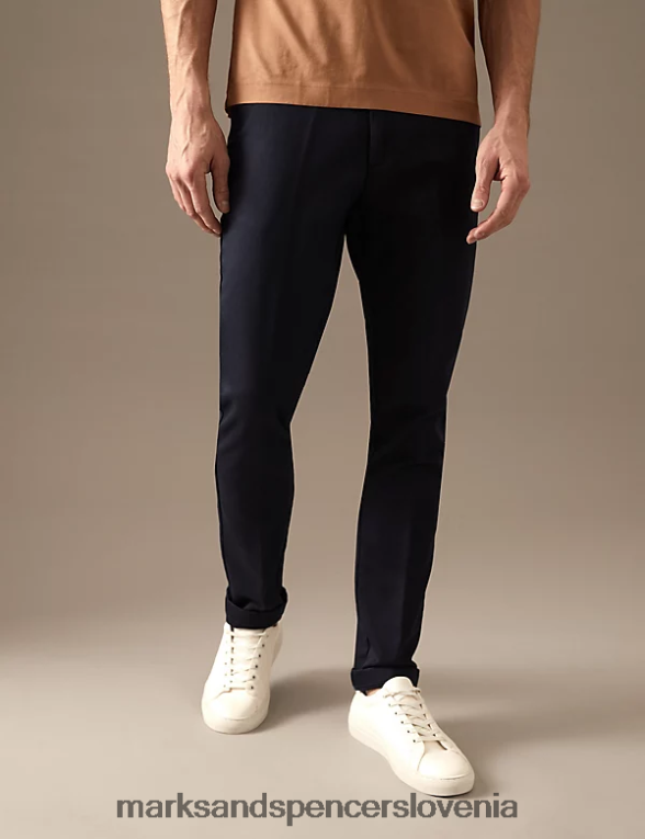 običajni italijanski raztegljivi chinos mornarica Marks & Spencer oblačila moški 6T8F6X6022