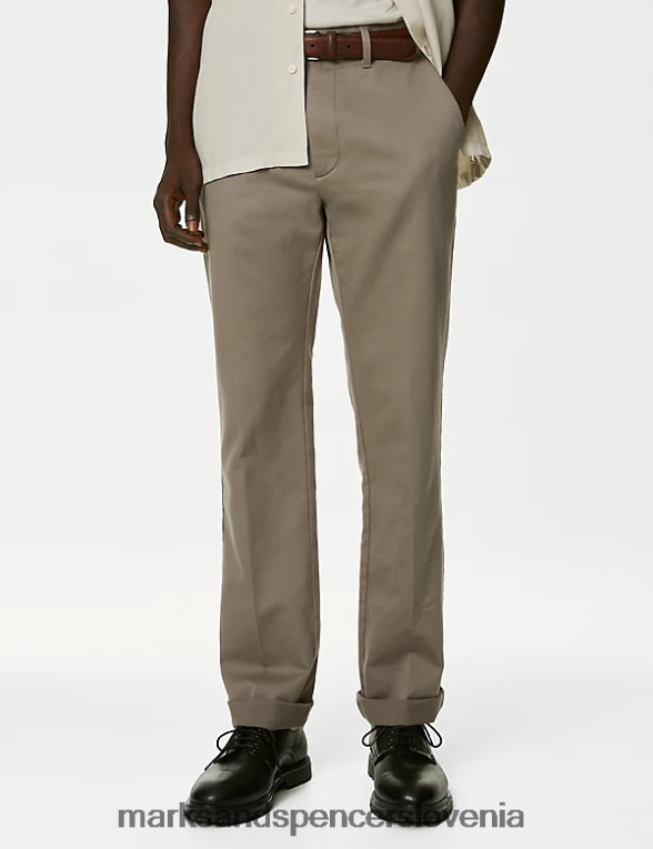 običajni italijanski raztegljivi chinos oniks Marks & Spencer oblačila moški 6T8F6X6407