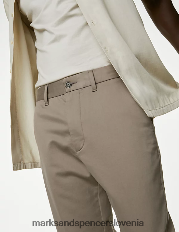 običajni italijanski raztegljivi chinos oniks Marks & Spencer oblačila moški 6T8F6X6407
