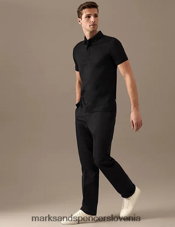 običajni italijanski raztegljivi chinos črna mešanica Marks & Spencer oblačila moški 6T8F6X6405
