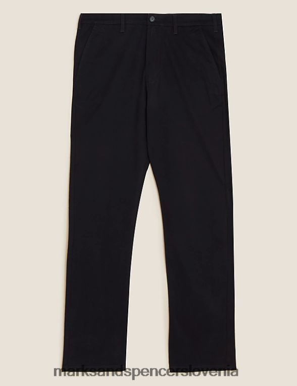 ohlapni raztegljivi chinos hlače mornarica Marks & Spencer oblačila moški 6T8F6X6564