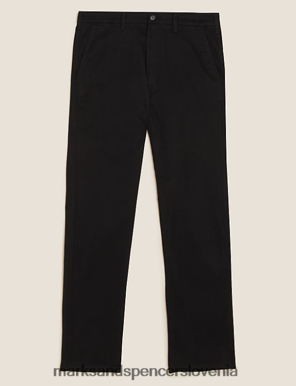 ohlapni raztegljivi chinos hlače Črna Marks & Spencer oblačila moški 6T8F6X6194