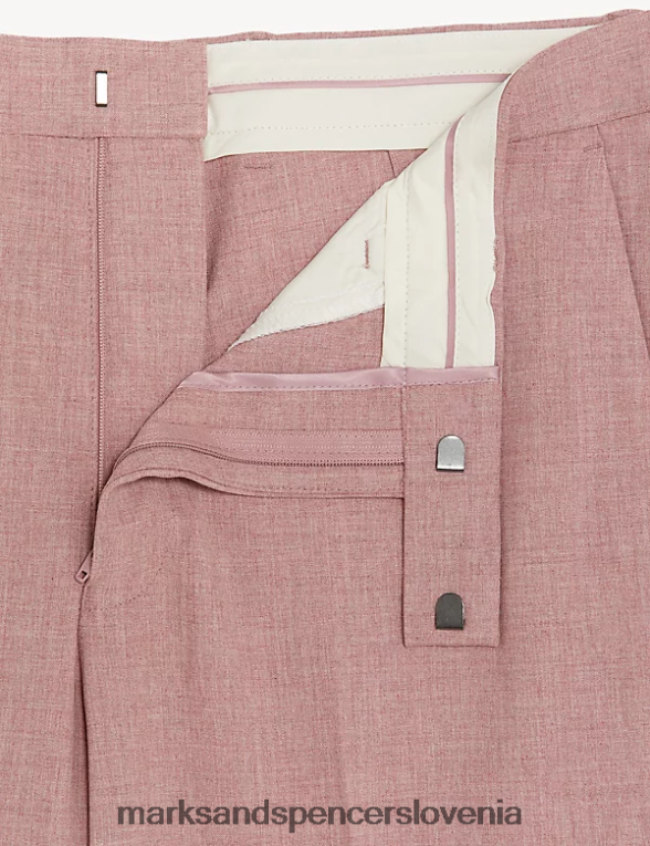 ozke hlače iz raztegljivega kostuma roza Marks & Spencer oblačila moški 6T8F6X5023