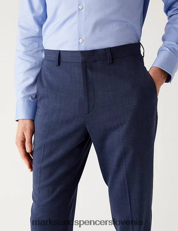 ozke hlače iz volnene mešanice denim Marks & Spencer oblačila moški 6T8F6X7141