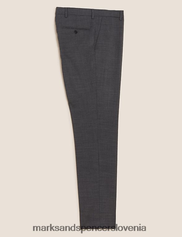 ozke hlače iz volnene mešanice svetlo siva Marks & Spencer oblačila moški 6T8F6X7142