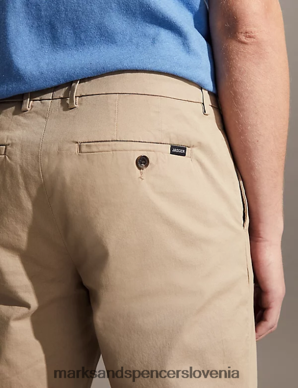 ozki raztegljivi chinos hlače srednje bež Marks & Spencer oblačila moški 6T8F6X7240
