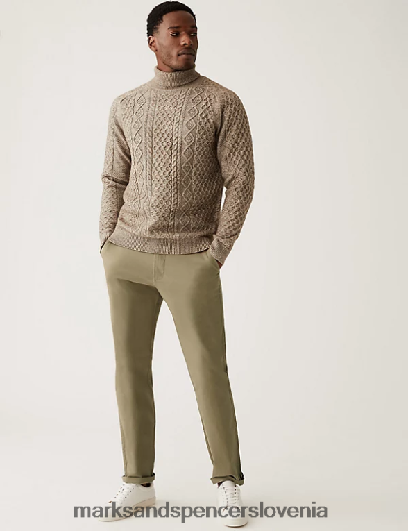 raztegljive hlače chinos s koničastim krojem temen kamen Marks & Spencer oblačila moški 6T8F6X5965