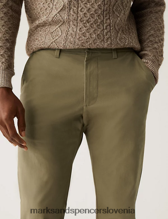 raztegljive hlače chinos s koničastim krojem temen kamen Marks & Spencer oblačila moški 6T8F6X5965