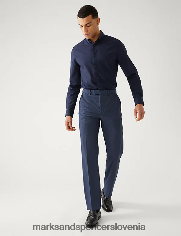 raztegljive hlače iz kože morskega psa običajnega kroja indigo Marks & Spencer oblačila moški 6T8F6X6087