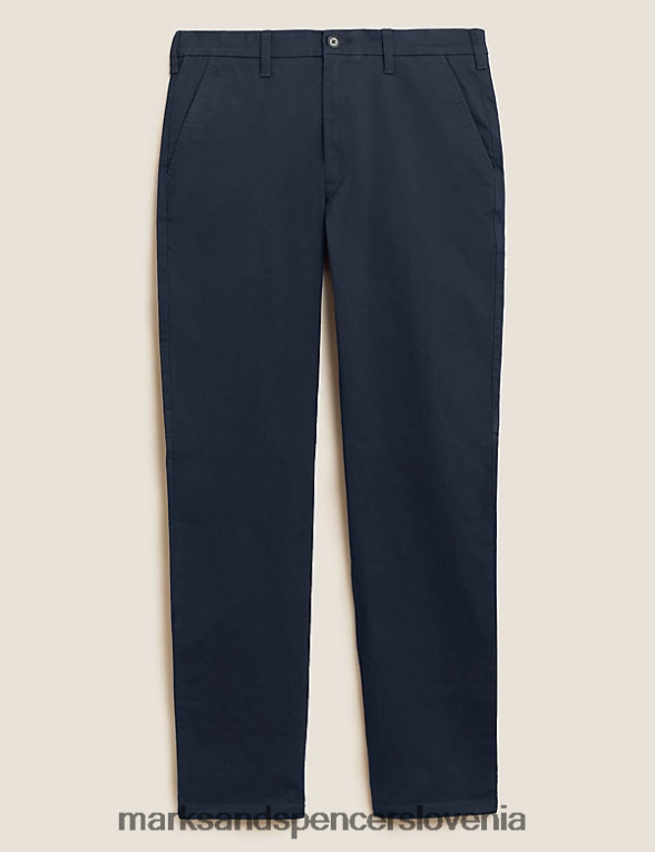 raztegljivi chinos običajnega kroja indigo mešanica Marks & Spencer oblačila moški 6T8F6X234
