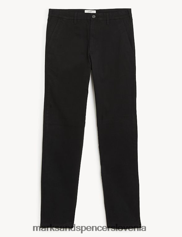 raztegljivi chinos običajnega kroja črna mešanica Marks & Spencer oblačila moški 6T8F6X231