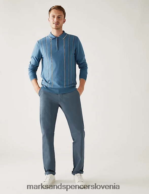 raztegljivi chinos običajnega kroja svetlo modra Marks & Spencer oblačila moški 6T8F6X235