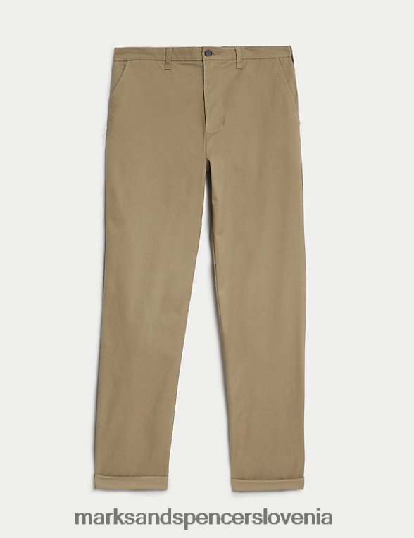 raztegljivi chinos običajnega kroja temen kamen Marks & Spencer oblačila moški 6T8F6X229