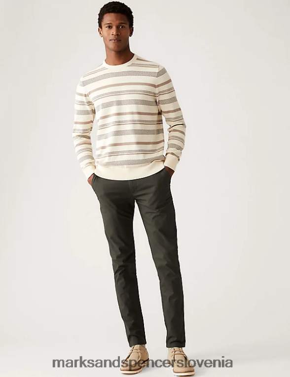 skinny fit raztegljive chinos hlače temno oglje Marks & Spencer oblačila moški 6T8F6X5317