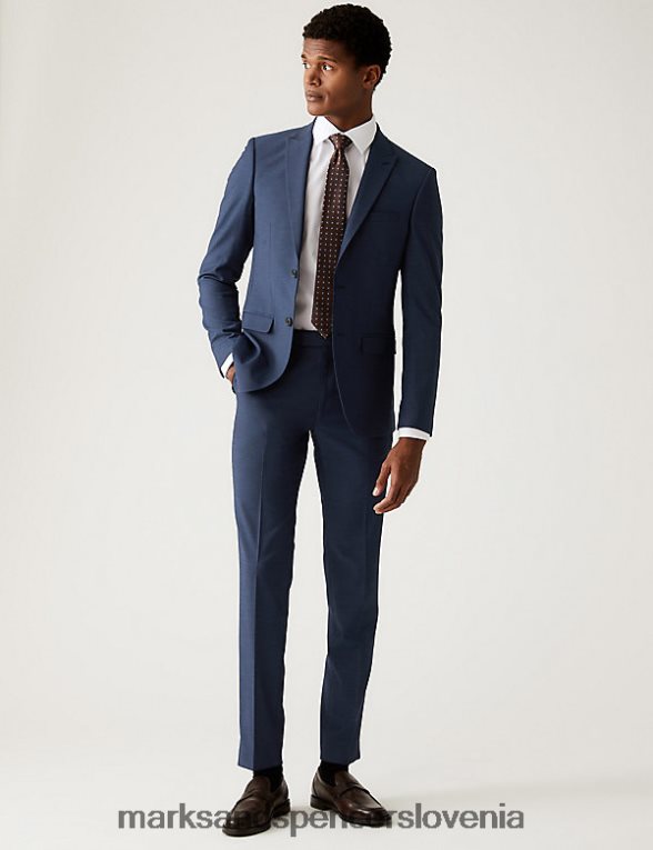 skinny fit raztegljive hlače indigo Marks & Spencer oblačila moški 6T8F6X6048