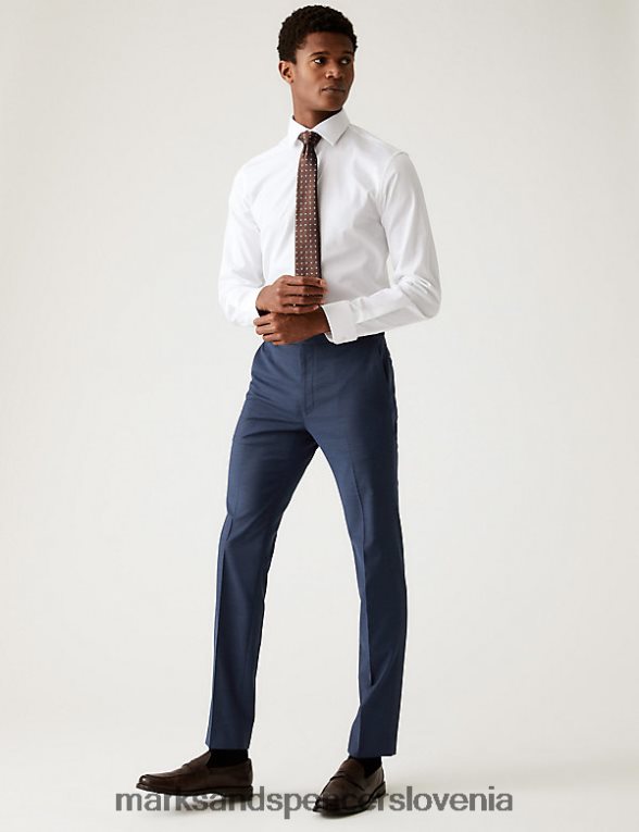skinny fit raztegljive hlače indigo Marks & Spencer oblačila moški 6T8F6X6048
