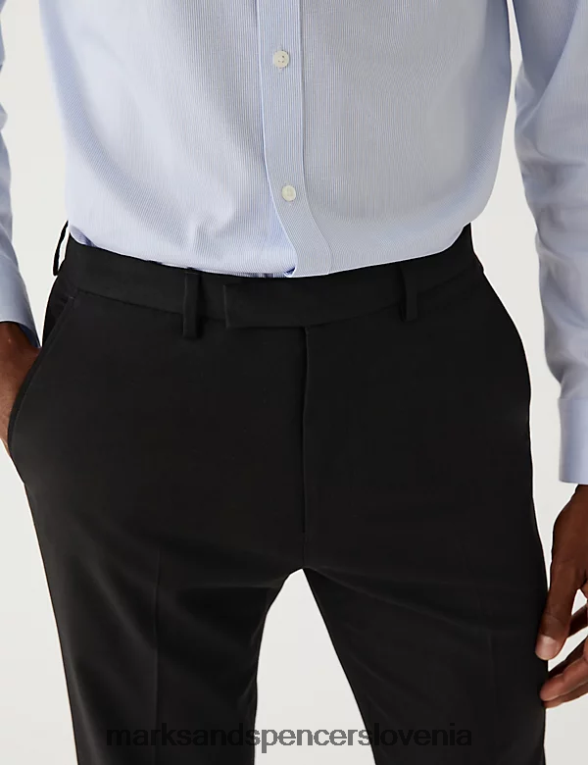 skinny fit raztegljive hlače Črna Marks & Spencer oblačila moški 6T8F6X5395