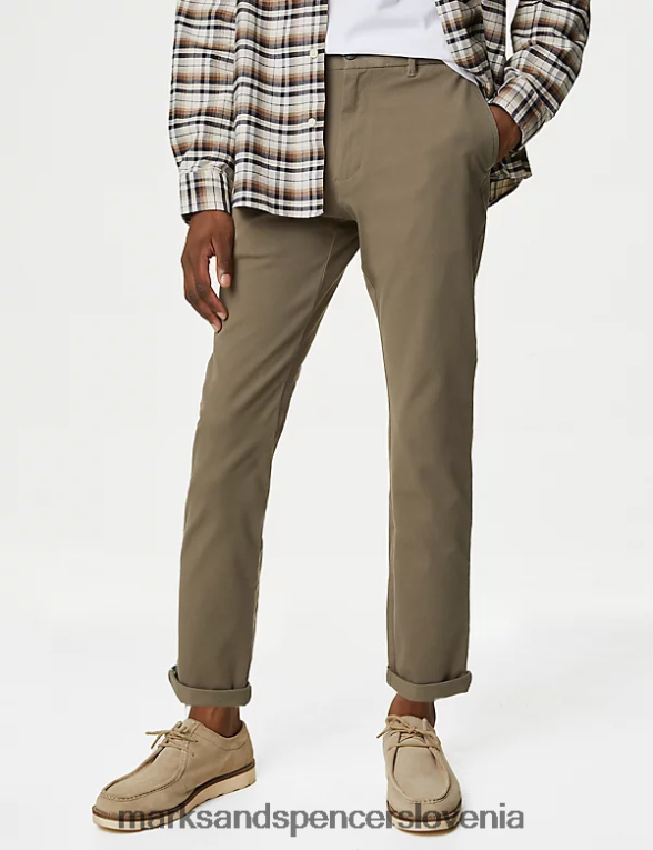 slim fit vrhunski chinos moka Marks & Spencer oblačila moški 6T8F6X5308