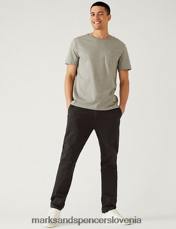 slim fit vrhunski chinos rjav Marks & Spencer oblačila moški 6T8F6X5306