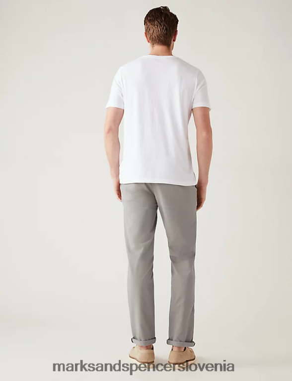 slim fit vrhunski chinos srednje siva Marks & Spencer oblačila moški 6T8F6X5304