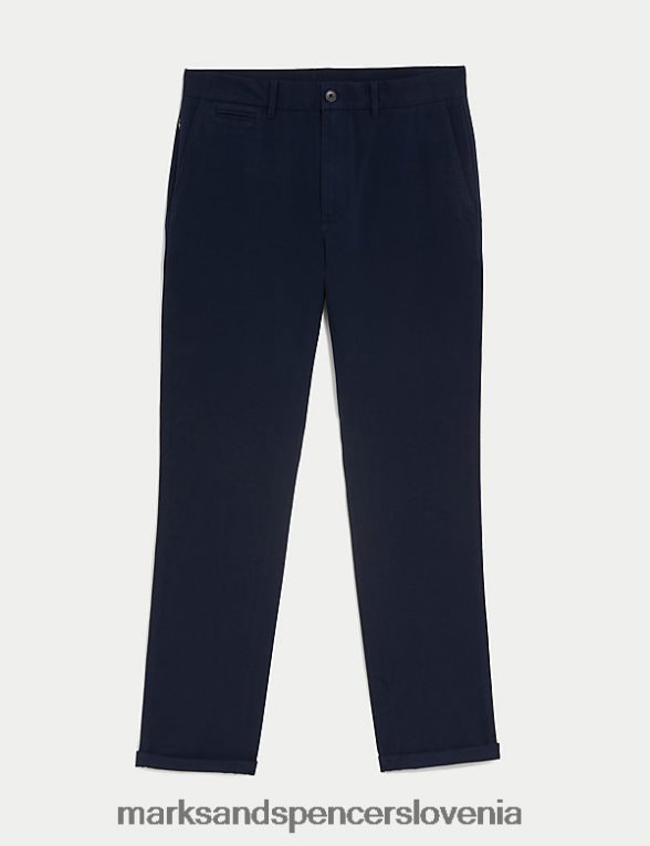 slim fit vrhunski chinos temna mornarica Marks & Spencer oblačila moški 6T8F6X5303
