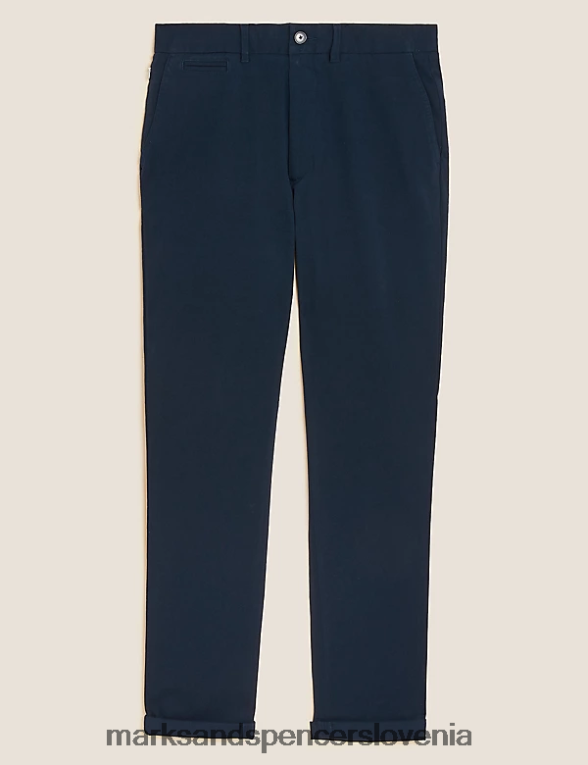 slim fit vrhunski chinos temna mornarica Marks & Spencer oblačila moški 6T8F6X5553