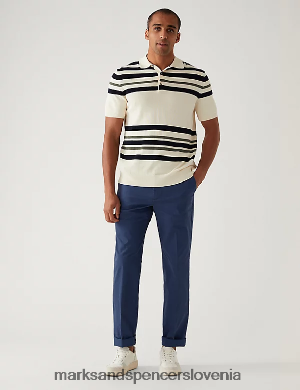 super lahki chino hlače regular fit indigo Marks & Spencer oblačila moški 6T8F6X5665