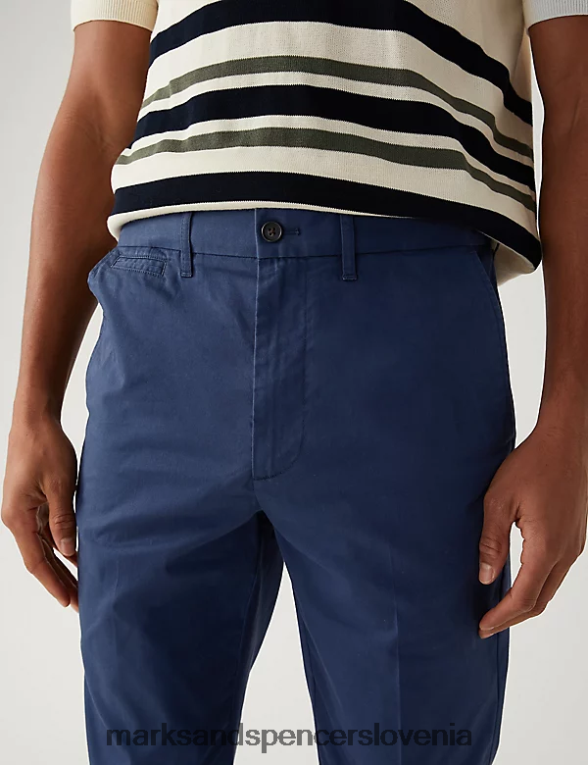 super lahki chino hlače regular fit indigo Marks & Spencer oblačila moški 6T8F6X5665