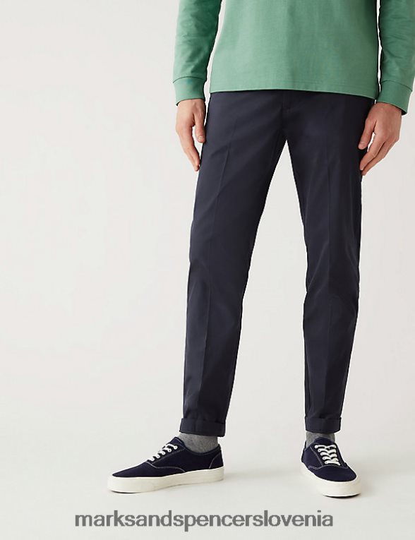 super lahki chino hlače regular fit mornarica Marks & Spencer oblačila moški 6T8F6X6056