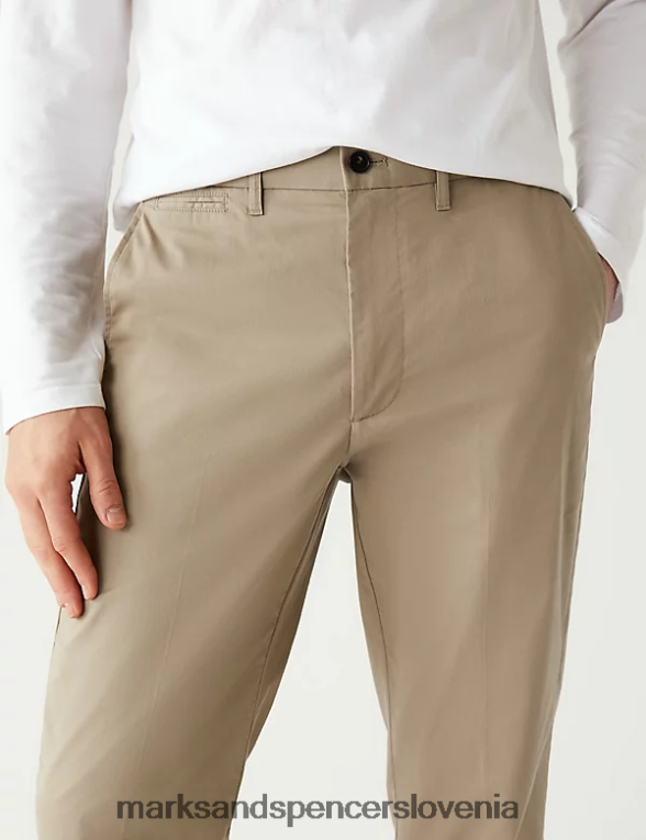 super lahki chino hlače regular fit temno bronasta Marks & Spencer oblačila moški 6T8F6X6057