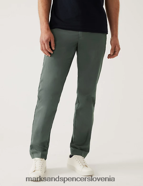 super lahki chino hlače regular fit zelena Marks & Spencer oblačila moški 6T8F6X6058