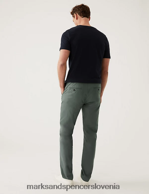 super lahki chino hlače regular fit zelena Marks & Spencer oblačila moški 6T8F6X6058