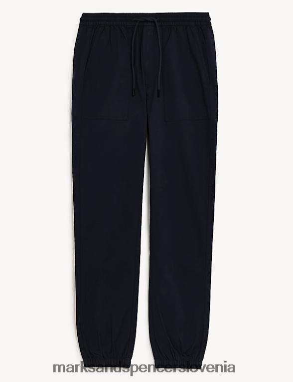 tekaške jogerje slim fit z elastiko v pasu mornarica Marks & Spencer oblačila moški 6T8F6X5791
