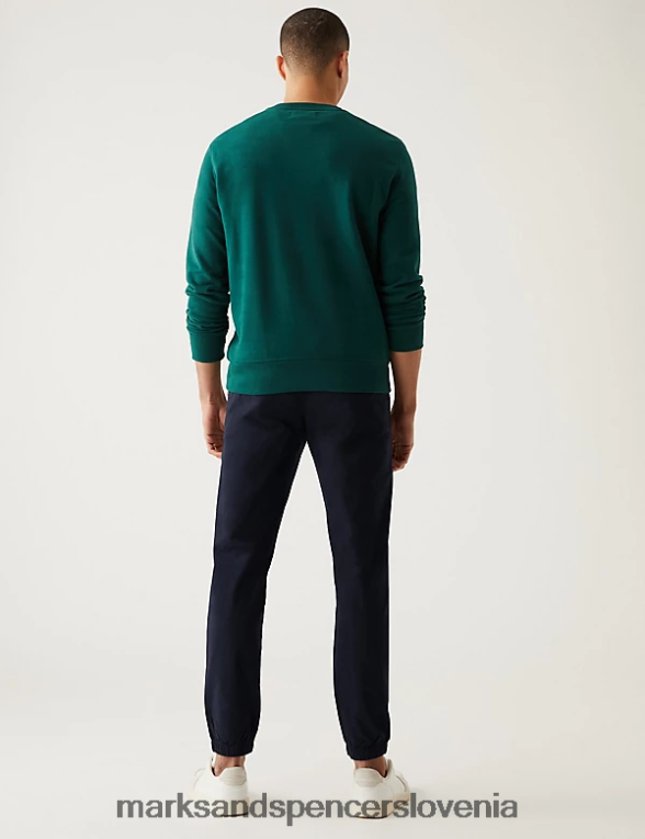 tekaške jogerje slim fit z elastiko v pasu mornarica Marks & Spencer oblačila moški 6T8F6X5791