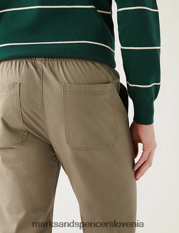 zožene hlače z elastiko v pasu kamen Marks & Spencer oblačila moški 6T8F6X5745