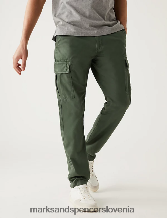 zožene lahke cargo hlače zelena Marks & Spencer oblačila moški 6T8F6X5175