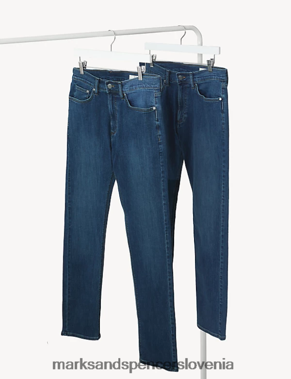2pk slim fit raztegljive kavbojke srednje modra Marks & Spencer oblačila moški 6T8F6X6971